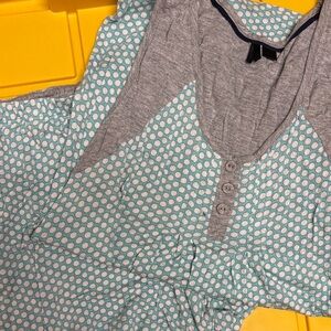 Blue & White Polka Dot Pajama Set Size Small READ